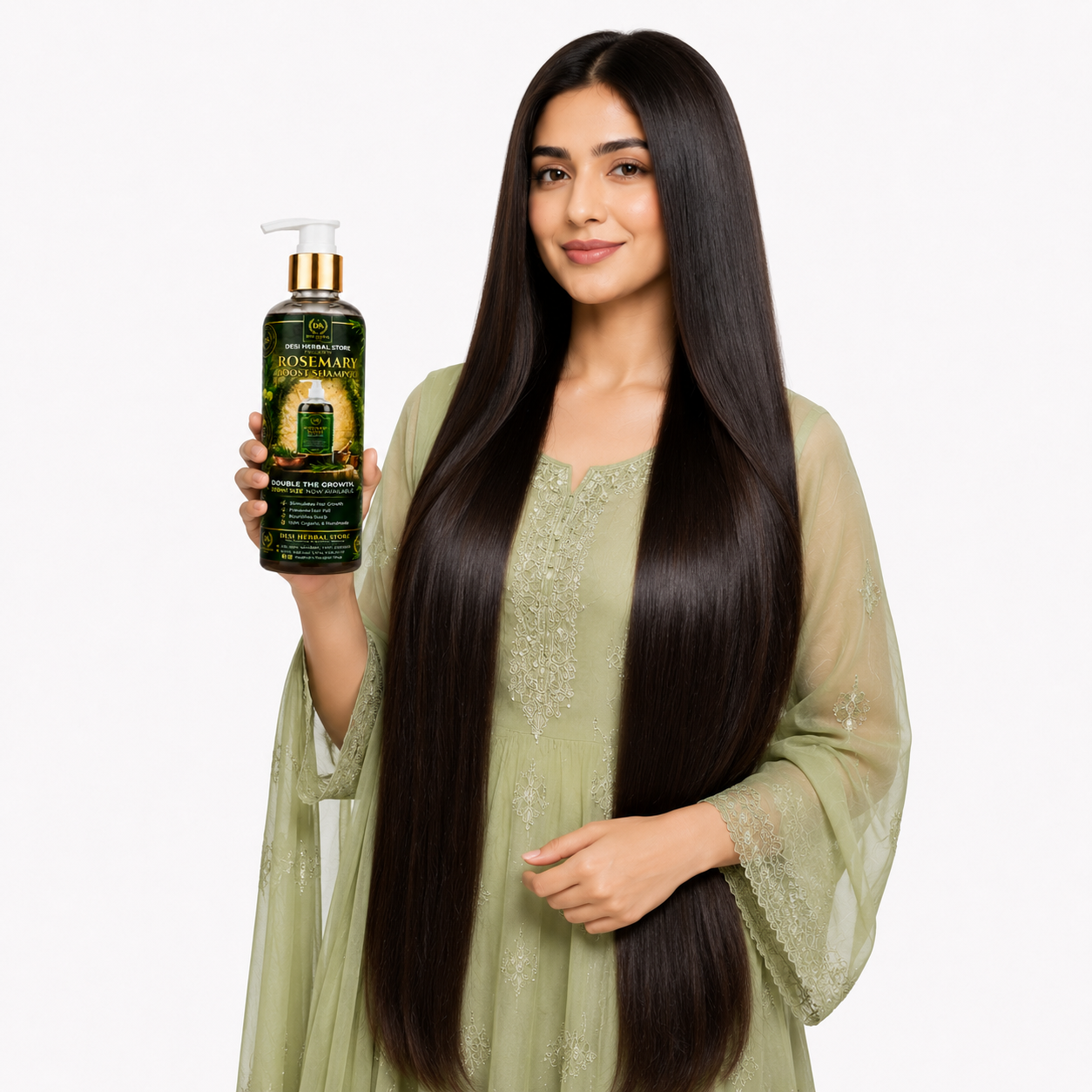 Desi Herbal Rosemary Boost Shampoo Healthy, Stronger & Fuller Hair Starts Here